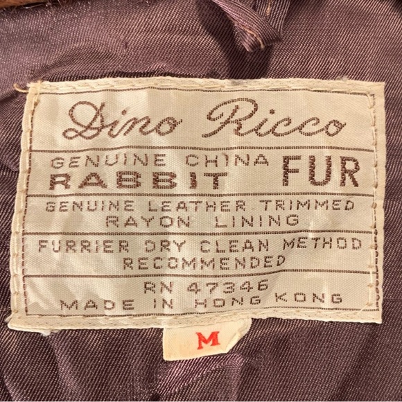 Bomber Jacket Genuine brown Rabbit Fur - Picture 10 of 12